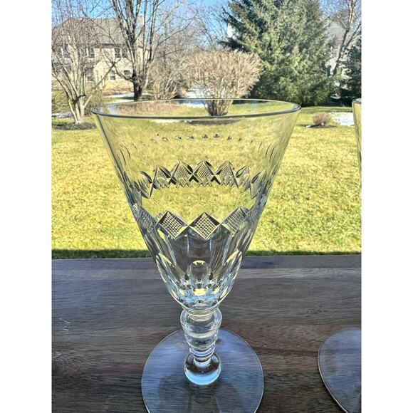 Vintage Hawkes Diamond Cut Glass Stemware 6.5” Tall ~set Of 2 - Picture 5 of 12